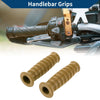 Motorcycle Rubber Khaki 2 x 7/8" 22mm Hand Grips