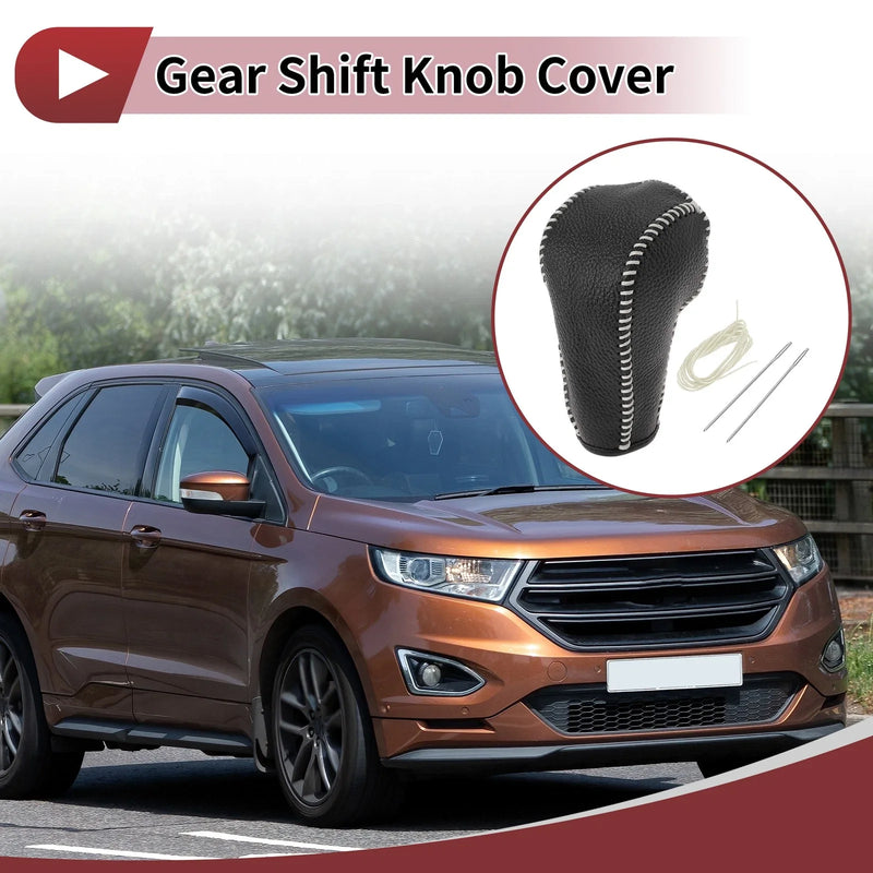 Ford Edge 2011-2014 Beige Faux Leather Gear Shift Knob Cover