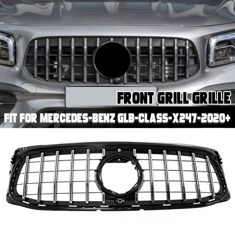 Mercedes GLB X247 Gloss Black Chrome GT Style Front Hood Grille (2020+)