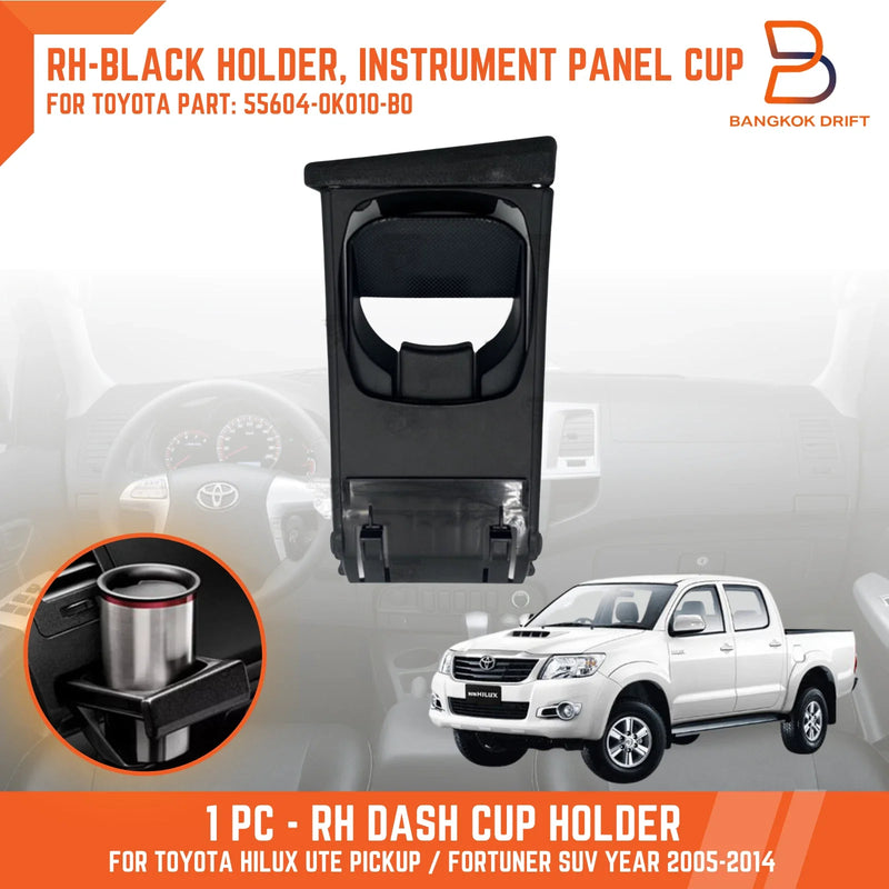 Toyota Hilux Ute Vigo MK6 MK7 Fortuner Black Right Dash Cup Holder (05-15)