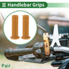 Motorcycle 7/8" 22mm Hand Grips TPU Brown Yellow