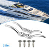 Marine Ship 2 x Set 4"+6" Stainless Steel Flagpole Cleat Hook