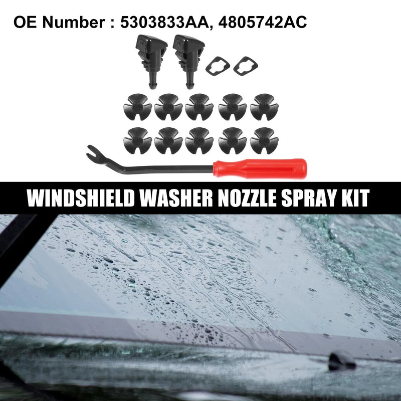 Dodge Grand Caravan 15pcs Front Windshield Washer Nozzle Kit (2008-2017)