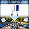 Motorcycle Blue Aluminum Alloy 2 x Rear View Mirrors