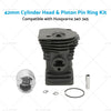 Husqvarna Chainsaw 340-345 42mm Cylinder Head & Piston Ring Kit