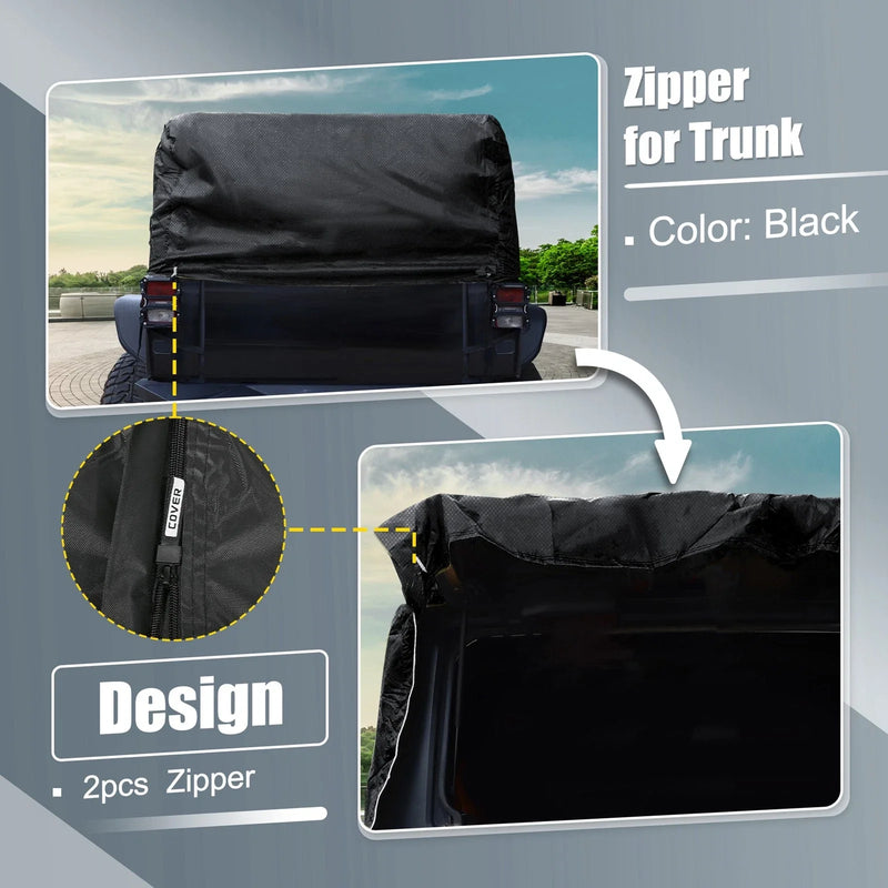 Jeep Wrangler JK JL Hardtop 2-Door 2007-2021 with Zipper Cab Car Cover