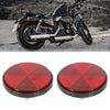 Motorcycle Bike Pair M6x1.0 Red Universal Screw Mount Warning Reflector