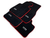 BMW 1 Series E82 Premium Black Red Round Floor Mats (2007-2013)