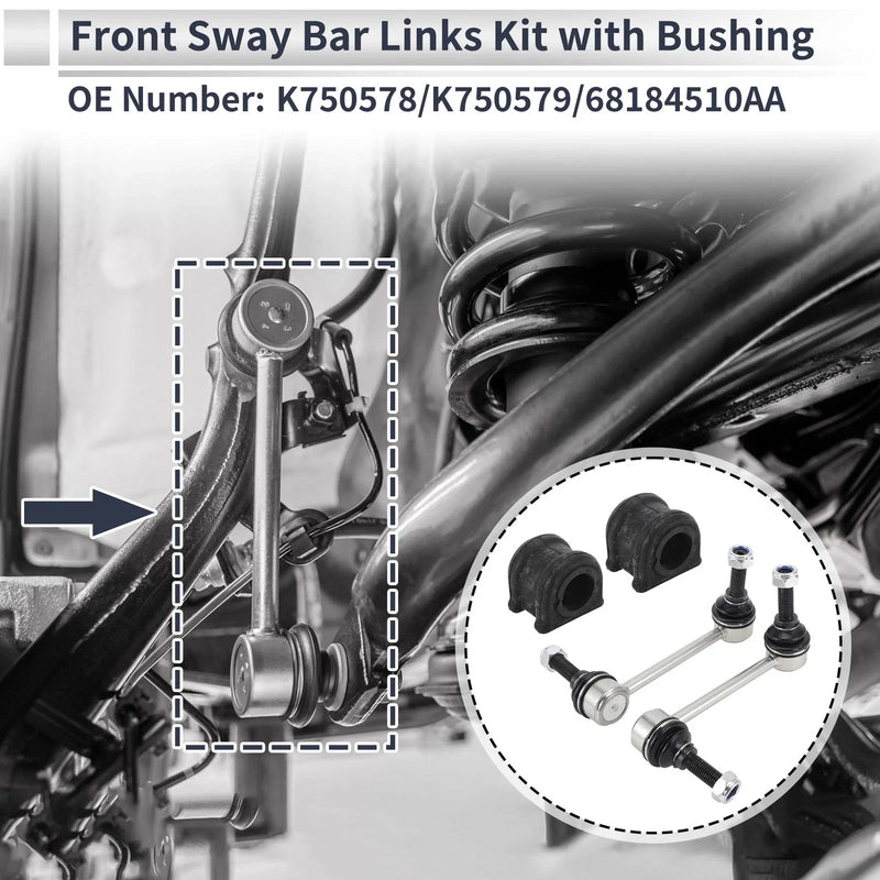 Jeep Grand Cherokee Front Stabilizer Bar Links & Bushings (1999-2004)