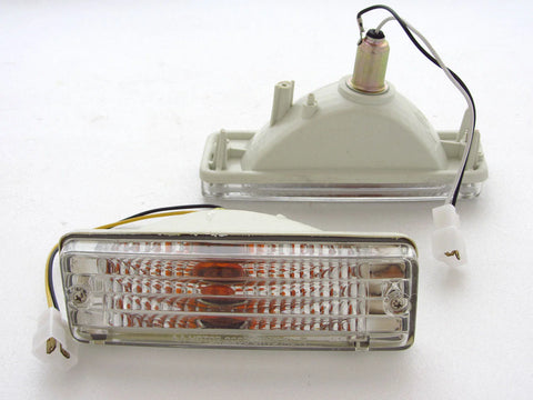 Toyota Hilux Crystal Clear Bumper Bar Indicator Lights (1983-1988)