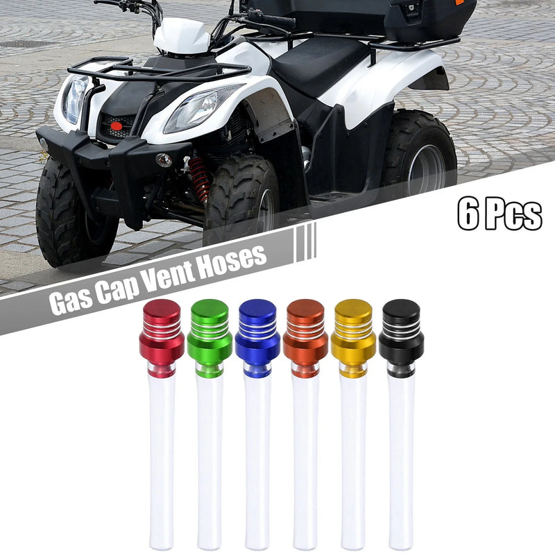 Motorcycle 6 x Gas Cap Vent Hose Tank Breather One Way Clear Tube 6 Colors