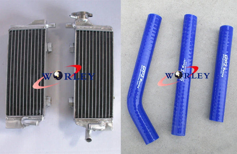 KTM 125 / 200 / 250 / 300 SX / EXC / MXC Aluminum Radiator & Orange Hose (2008-2013)