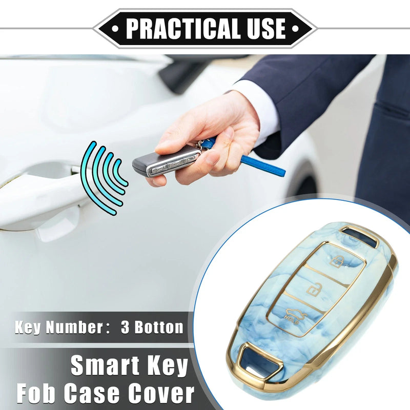 Hyundai Accent Tucson 3 Button TPU Blue () Key Fob Cover