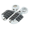 Harley Yamaha Chrome 1 1/4" Wing Footpeg Pegs Mount Clamps