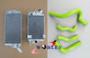Kawasaki KLX650 Aluminum Radiator & Green Silicone Hoses (1993-1996)