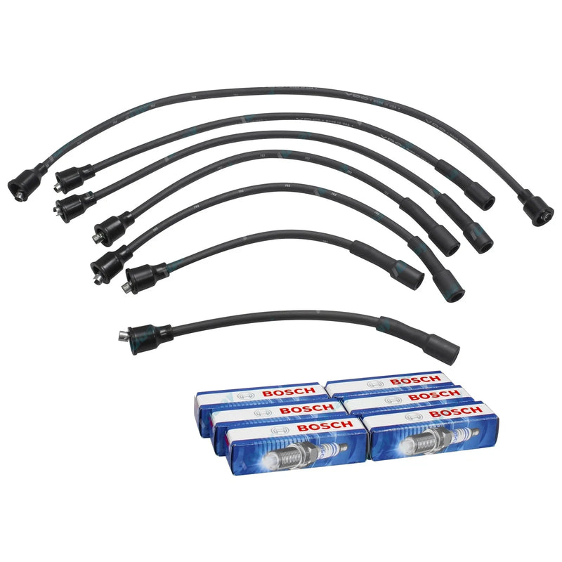 Landcruiser FJ70 FJ73 4.0L 3F 1984~92 Ignition Leads + Bosch Spark Plugs Set