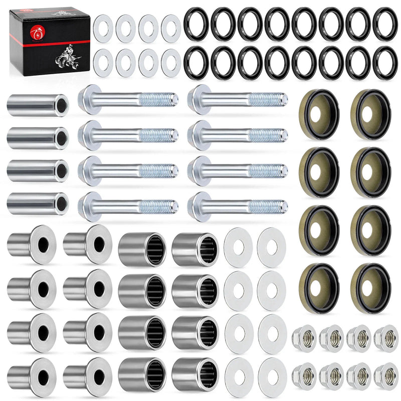 Suzuki LT-Z400 Quadsport Front Upper & Lower A-Arm Bushing Seal Kit w/ Bolts (2003–2008)