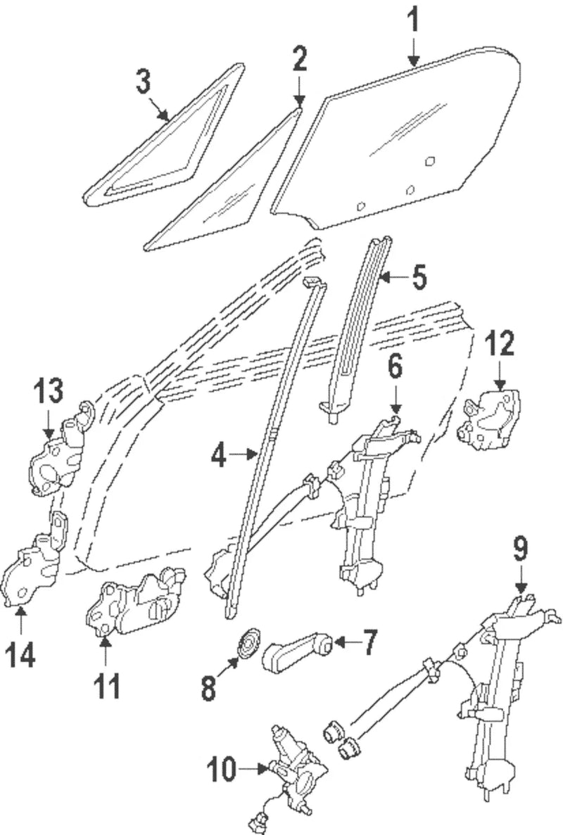 Mazda Miata MX-5 Left Side Manual Window Regulator (1990–1997)