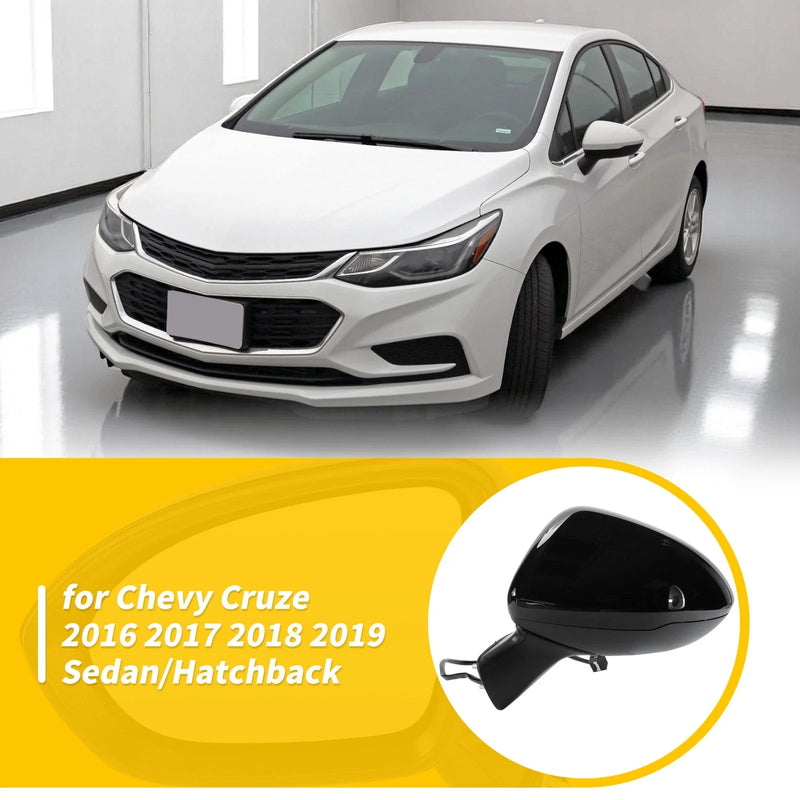 Chevy Cruze Sedan / Hatchback Left Side Door Mirror Black (2016-2019)