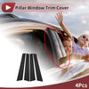 Peugeot 307 (2004-2013) 4 Pcs Black Front Left Right Door Pillar Window Trim