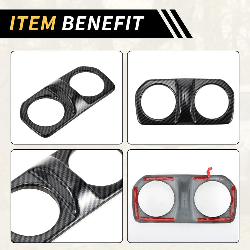 Jeep Carbon Fiber Black Rear Air Vent Armrest AC Outlet Panel Cover (N/A)