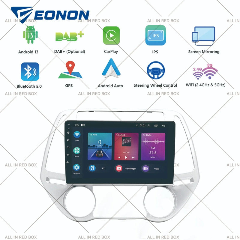 Hyundai i20 Apple CarPlay Stereo GPS Navi (2014-2023)