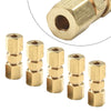 5 x Brass Brake Pipe Connector 33mmx10mm 3/16 Tube Joiner Union