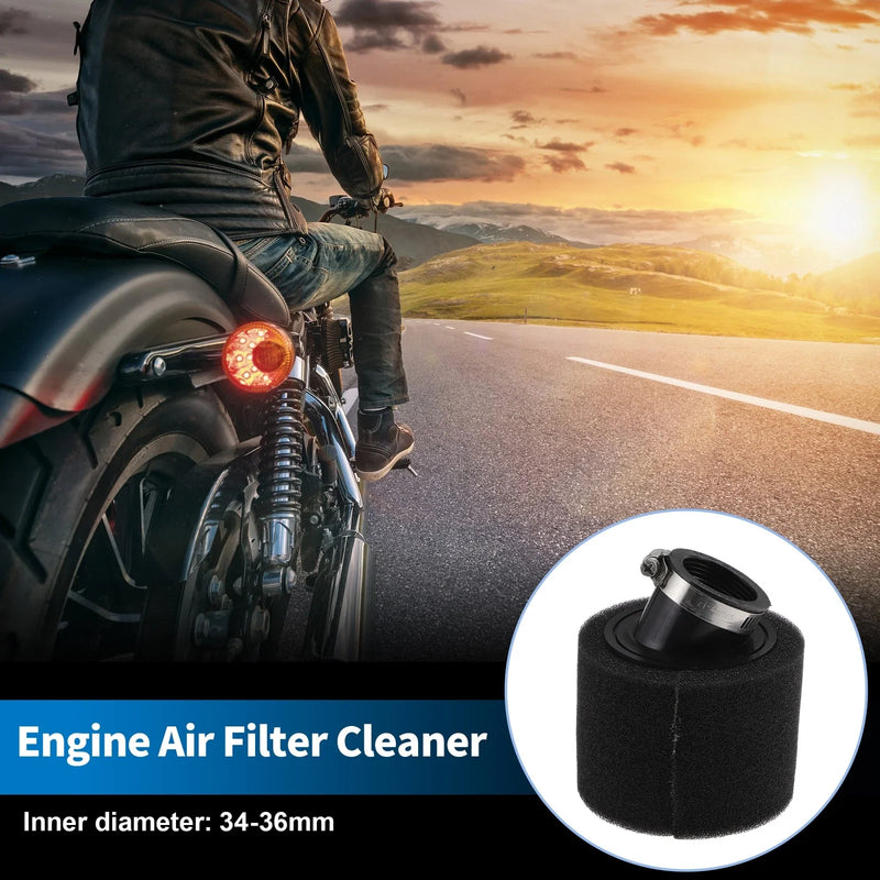 Motorcycle Air Filter / 34-36mm / Universal Rubber Foam Black