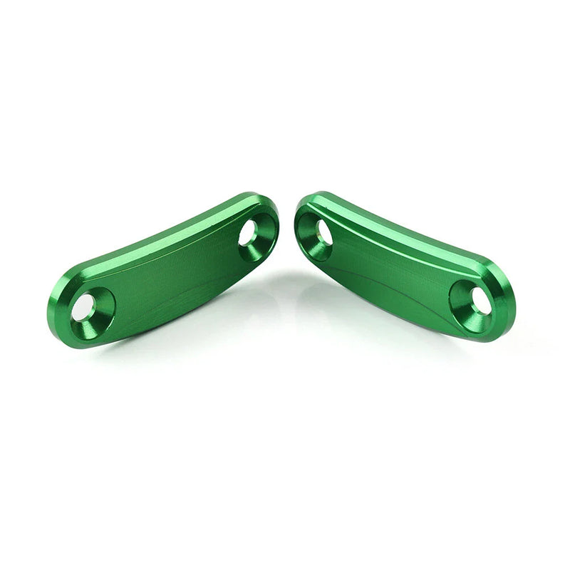 Kawasaki ZX-10R Green Mirror Block Off Base Plates (2011-2015)