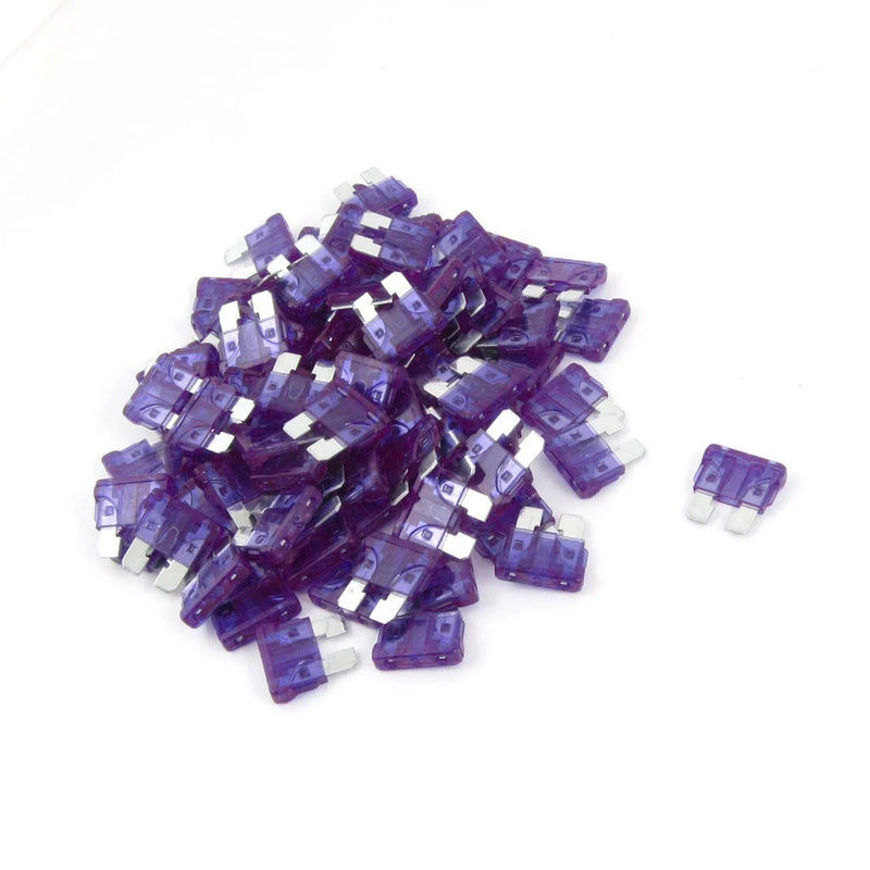 Auto Car Purple Plastic Coated 100 Pcs Mini Blade Fuses 3A