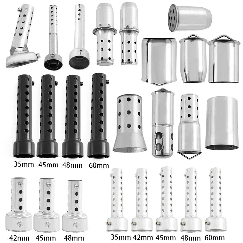 Motorcycles 42mm Silver Universal Motorcycle Exhaust Can Silencer Muffler