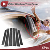 Honda CR-V (2008-2011) Black Carbon Fiber 6 Pcs Car Door Pillar Window Trim