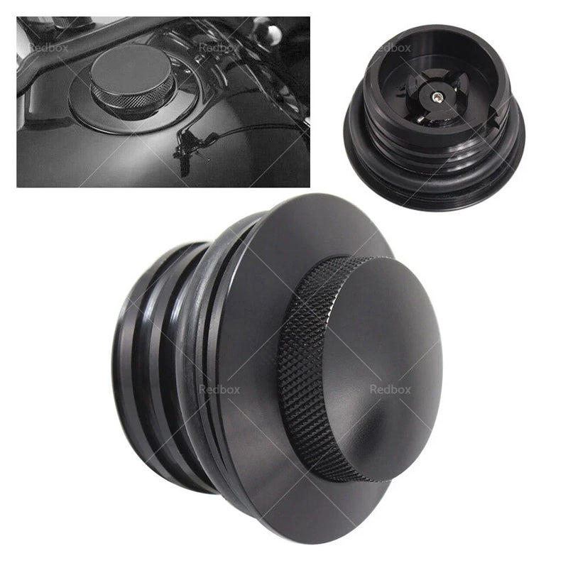 Harley Touring Sportster XL883 1200 Black Flush Gas Tank Cap Fuel Cover