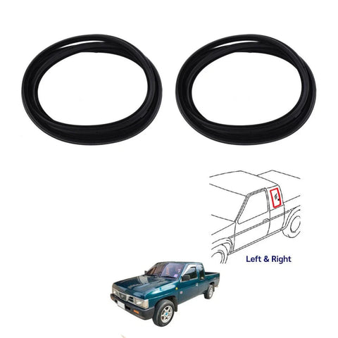 Cab Rubber Weathertrip Seal Pair Fits Nissan Navara D21 Frontier D22 1992-05 D09