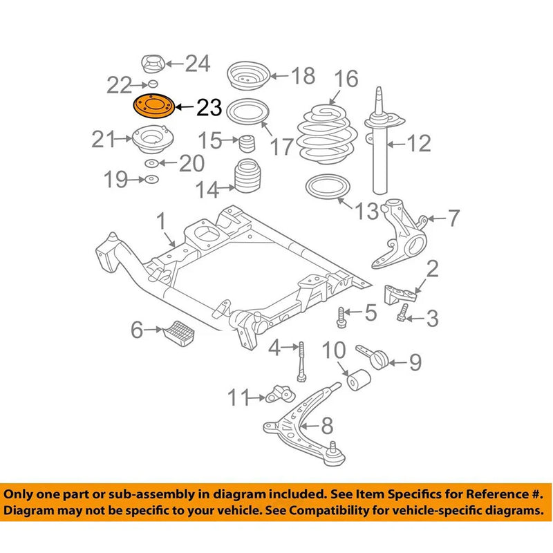 BMW 3 Series Z4 Front Upper Strut Mount Reinforcement Plate Set (2000-2006)