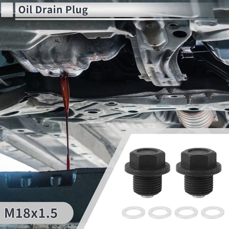 Car Motorcycle 1 Set M18x1.5 1.14 Height Engine Oil Drain Plug with Gasket