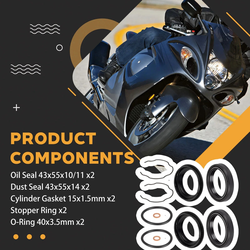 Suzuki GSXR1000 GSX1300R Hayabusa Front Fork Dust Oil Seals