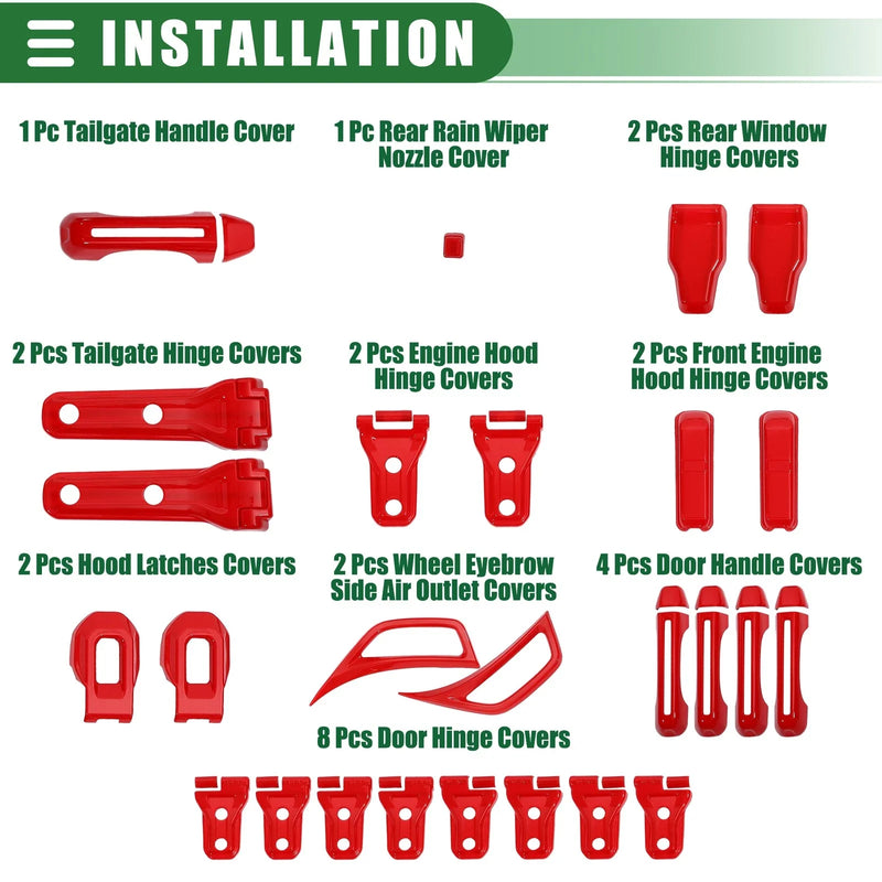 Jeep Wrangler JL JLU 26 x Exterior Trim Kit (2018-2022)