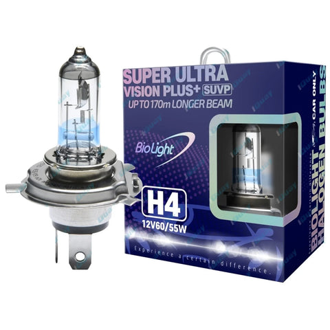 Crystal Rectangle Headlight Kit 2 x H4 60/55w Super Bright Halogen
