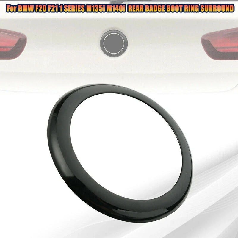 BMW 1 Series F20 F21 M135i M140i Black Rear Badge Ring Cover (2011-2019)