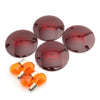 Harley Road King Turn Signal Light Lens Cover w/ Amber Bulbs (94-10)