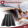 KIA Cerato (2014-2018) Black Carbon Fiber 6 Pcs Door Pillar Window Trim