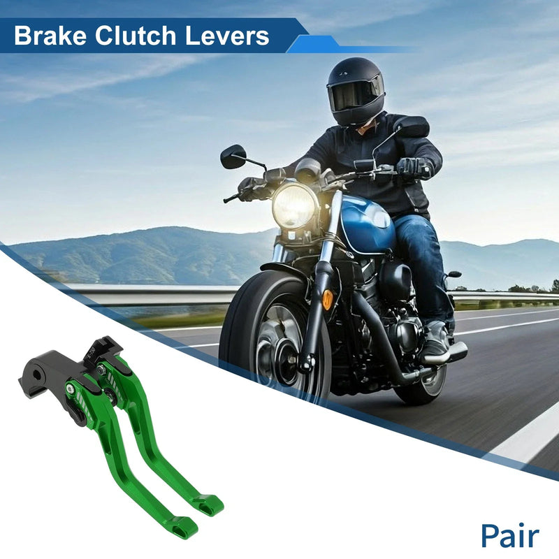 Kawasaki ZX6R ZX-6R 636 Green Adjustable Short Brake Clutch Levers