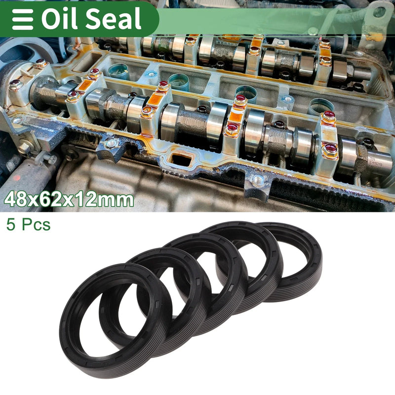 Oil Seal / 5 x 48x62x12mm / NBR Rubber High Pressure Black