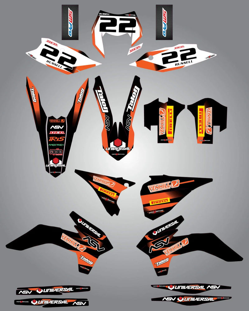KTM EXC XCF Thunder Style Full Sticker Kit (2014-2015)