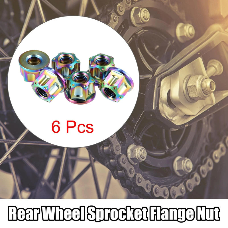 Motorcycle 6 x Flange Bolt Nut M10 x 1.25