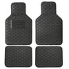 4 x Car Floor Mats Waterproof PU Leather Black & Beige