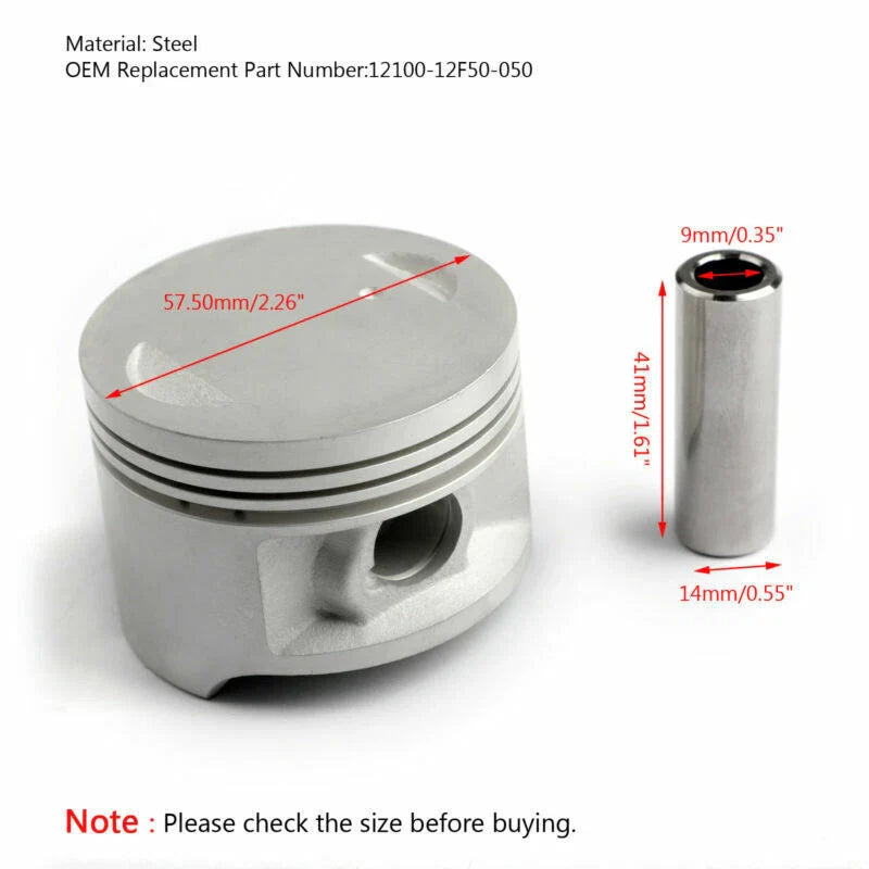 Suzuki RV125 EN125 DR125 Piston Ring Kit +0.50mm (2003-2015)