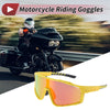 1 Set Motorcycle Riding Goggles Red Lens Yellow Red Frame Tri-Acetyl Cellulos