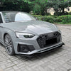 Audi A5 Sline S5 Gloss Black Front Bumper Spoiler Lip (2021-2024)